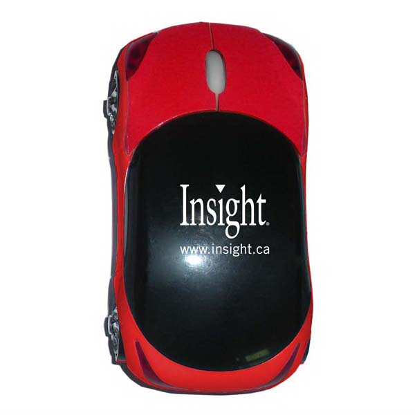 Sporty Car Optical Mouse w/ Headlights & Black Trim Wired 3