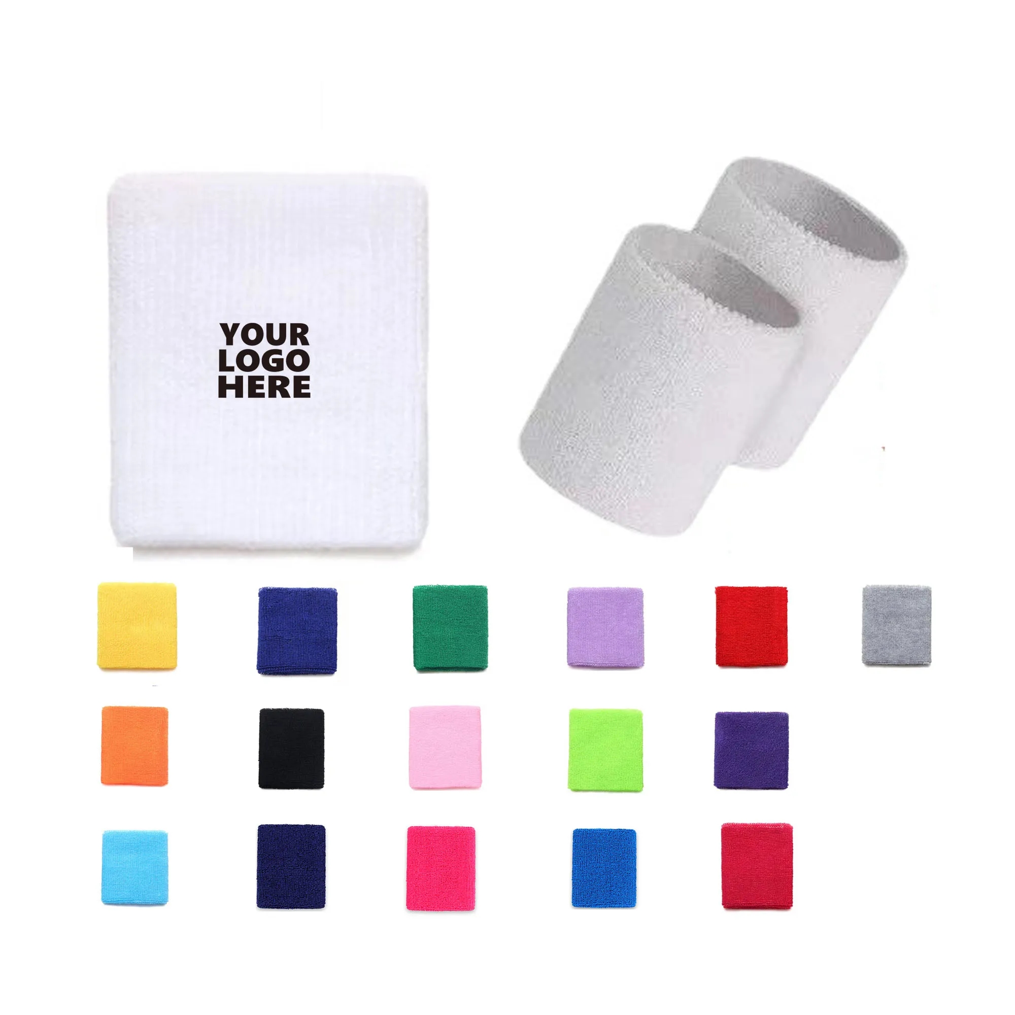 Moq 50 Pairs Sports Elastic Wrist Guard Breathable Sweatband 1