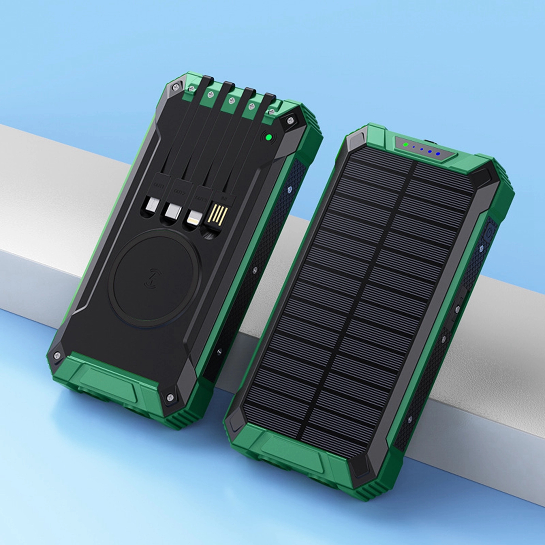 20000 mAh Solar Wireless Power Bank Charger with Cable 10