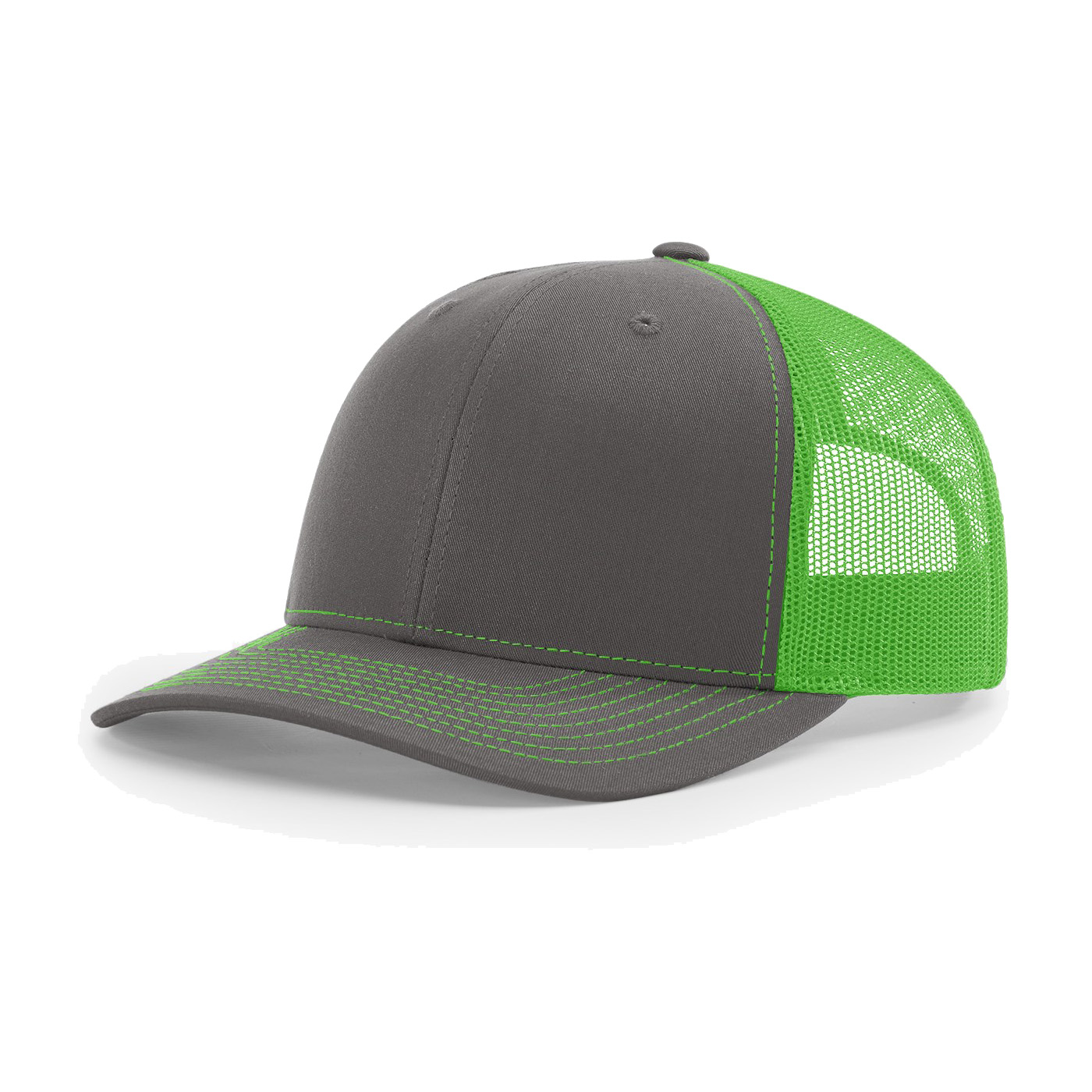 Richardson 112 6-Panel Snapback Trucker Hat w/Leatherette Adhesive Patches or Embroidery 68