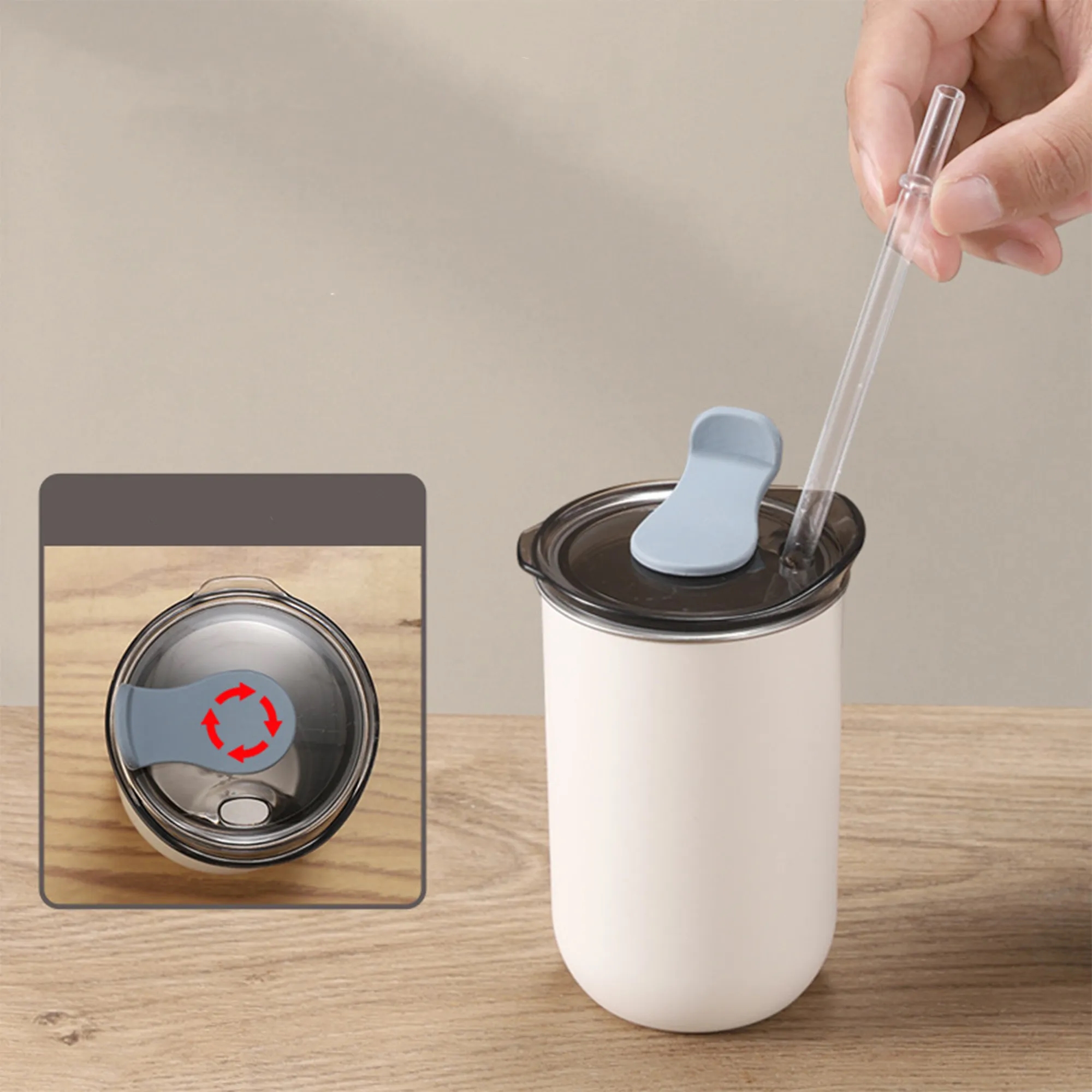 10 oz Mini Dual-Layer Coffee & Straw Cup 15