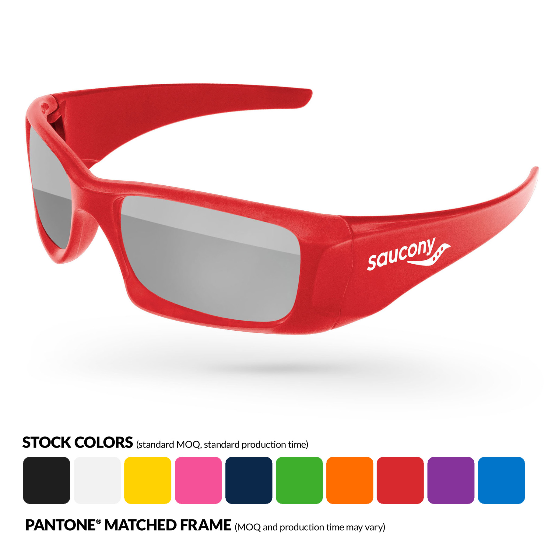 Wrap Mirror Sunglasses w/1 Color Temple Imprint 9