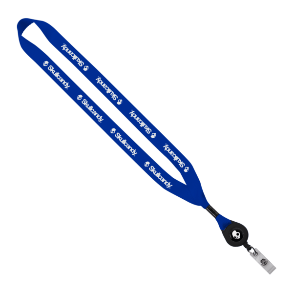 3/4" Polyester Lanyard with Metal Crimp & Retractable Badge Reel 385