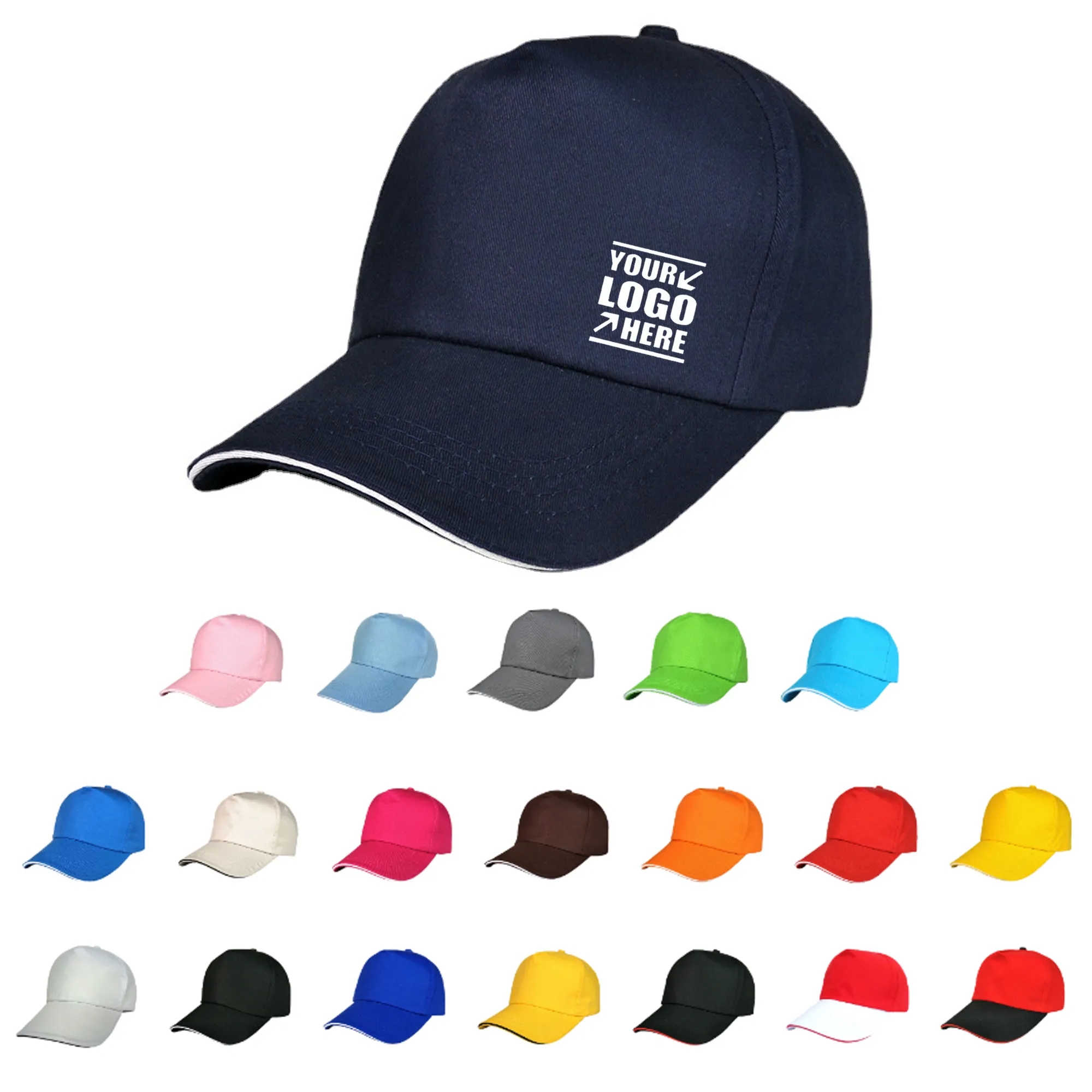 MOQ 50PCS 5 Panel Cotton Twill Baseball Cap 2