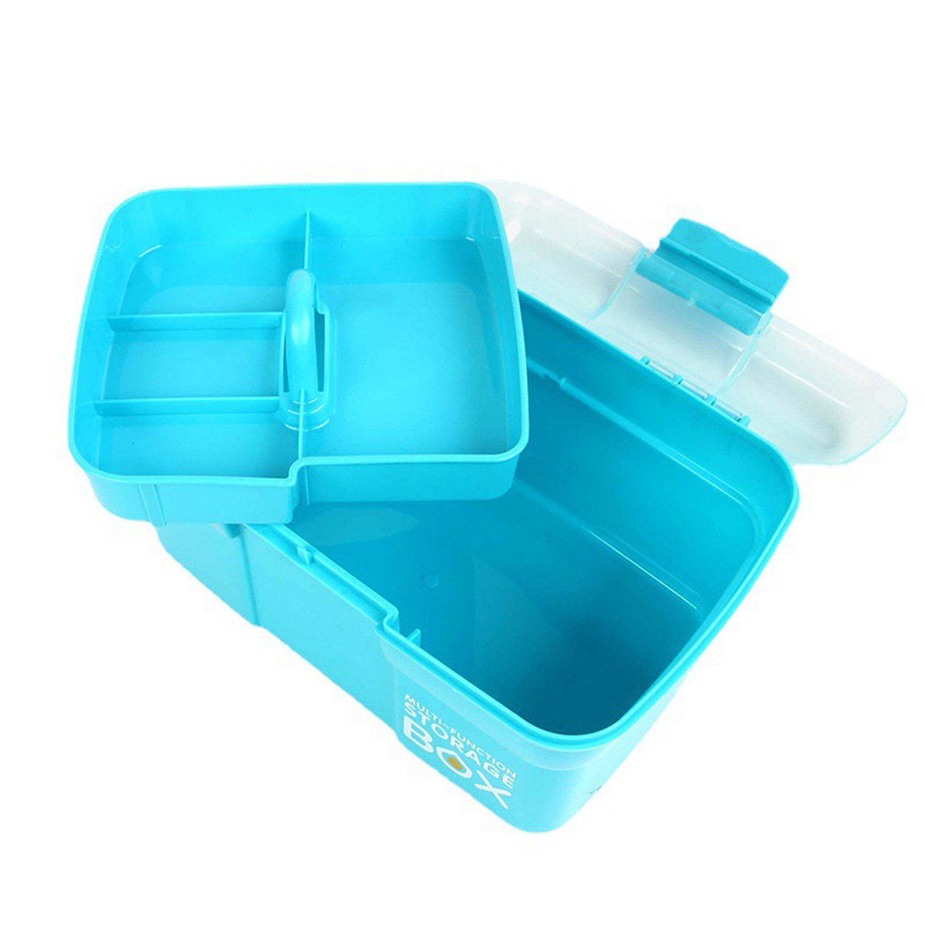 11" Plastic Storage Box with Removable Tray 3