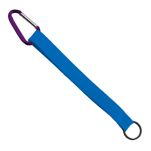 3/4" Sewn Polyester Keychain with Metal Split-Ring and Carabiner 175