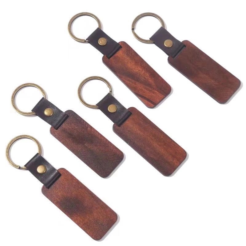 Rectangular Wood Key Chain 2