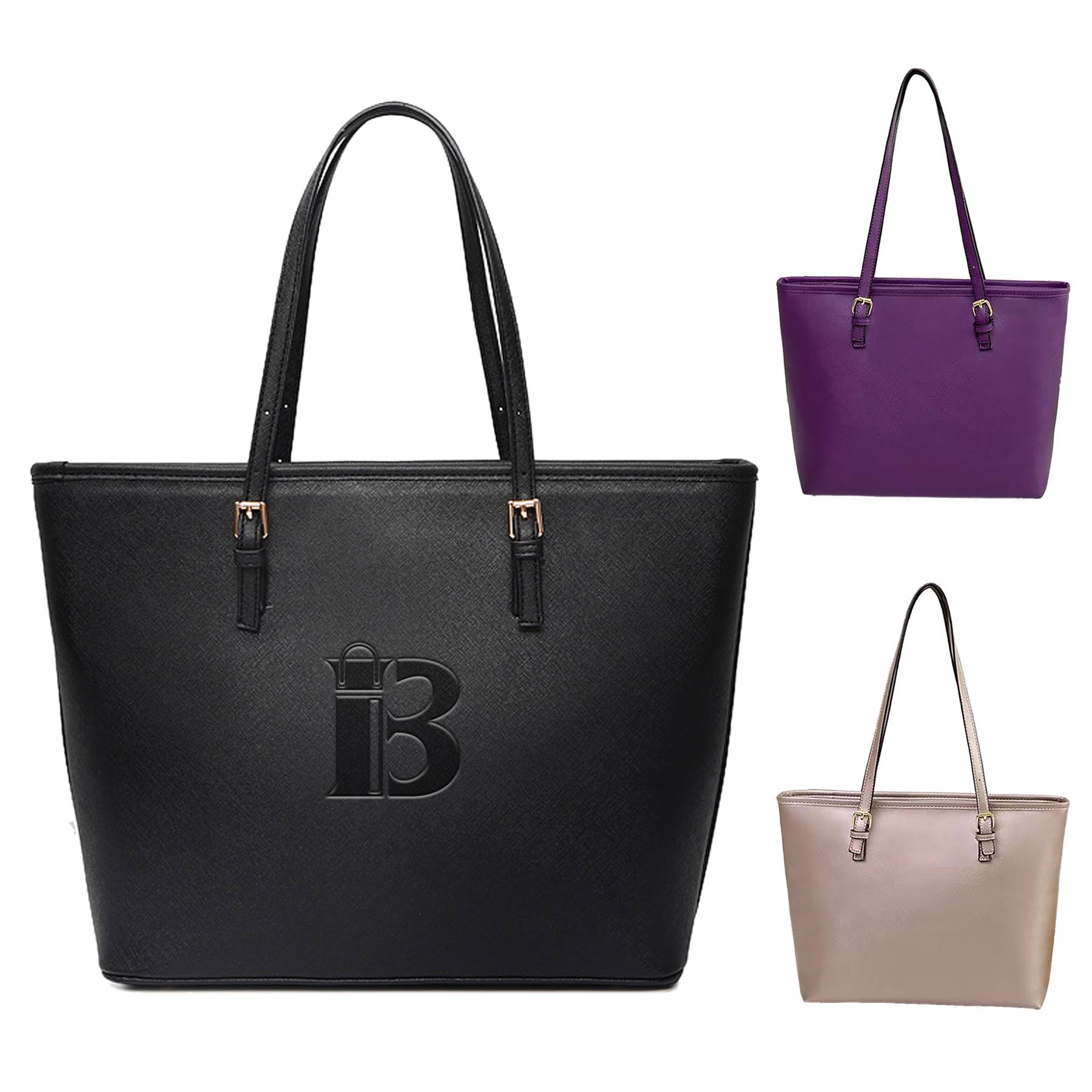 PU Leather Women Tote Handbag, custom tote bag with logo imprint 10