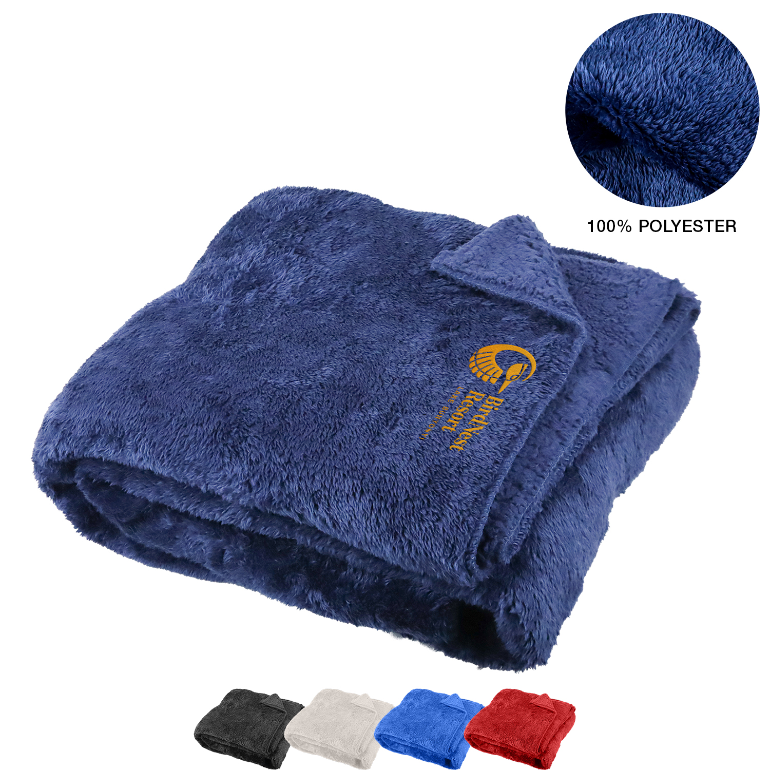 350 GSM Shetland Sherpa Blanket with Merrow stitch finish Trim 50"x60" 4