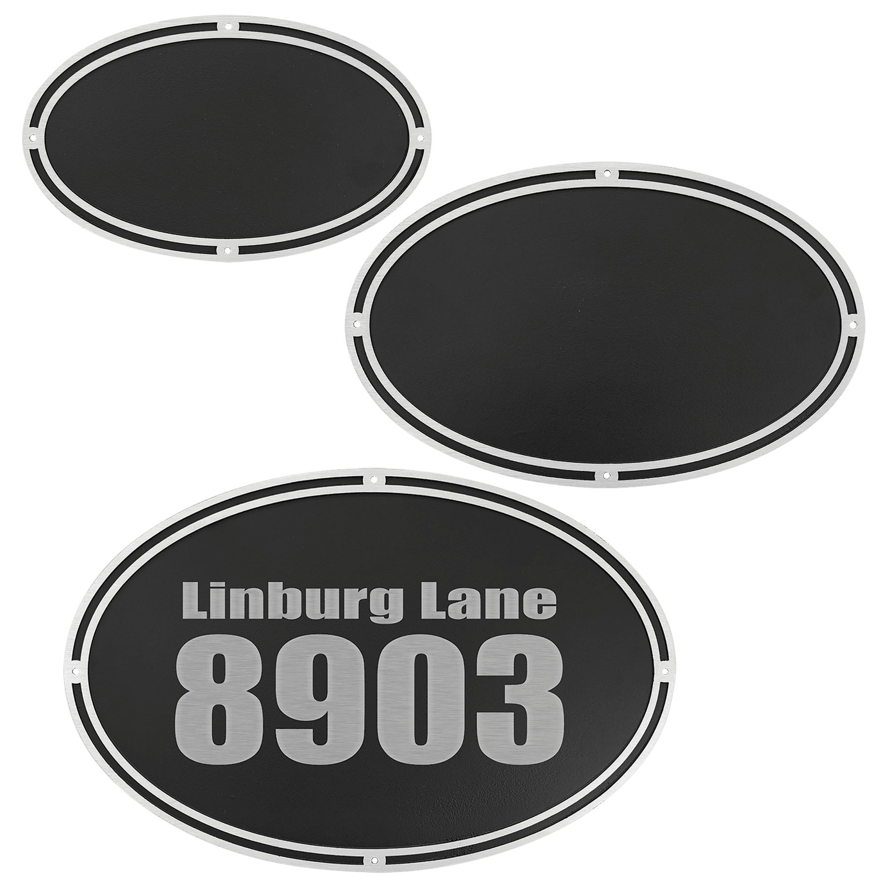 Oval Outdoor Cast Plaque-Flat Back Silver 5