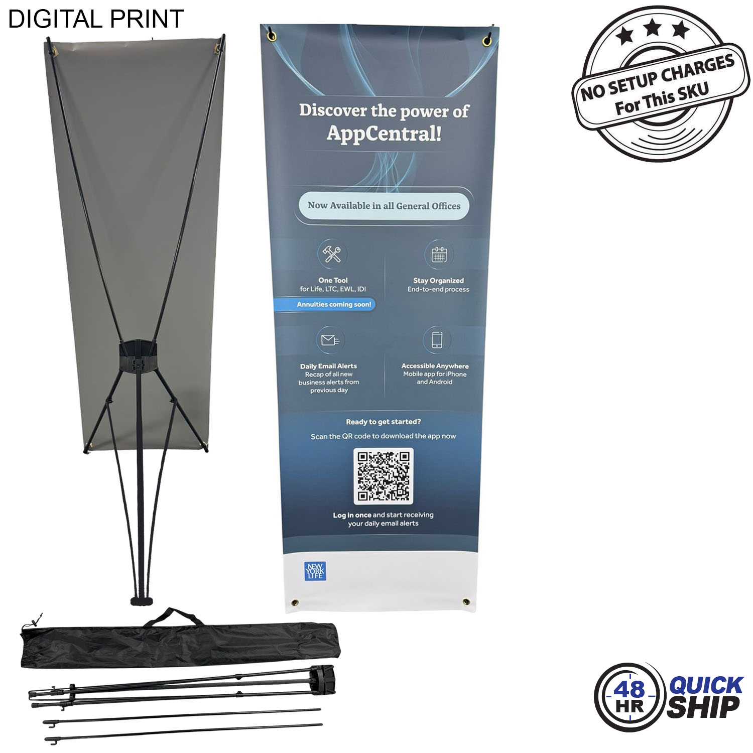 48 Hr Quick Ship - Tripod Banner with Graphics, 23x64, and Bag. NO SETUP CHARGE 3