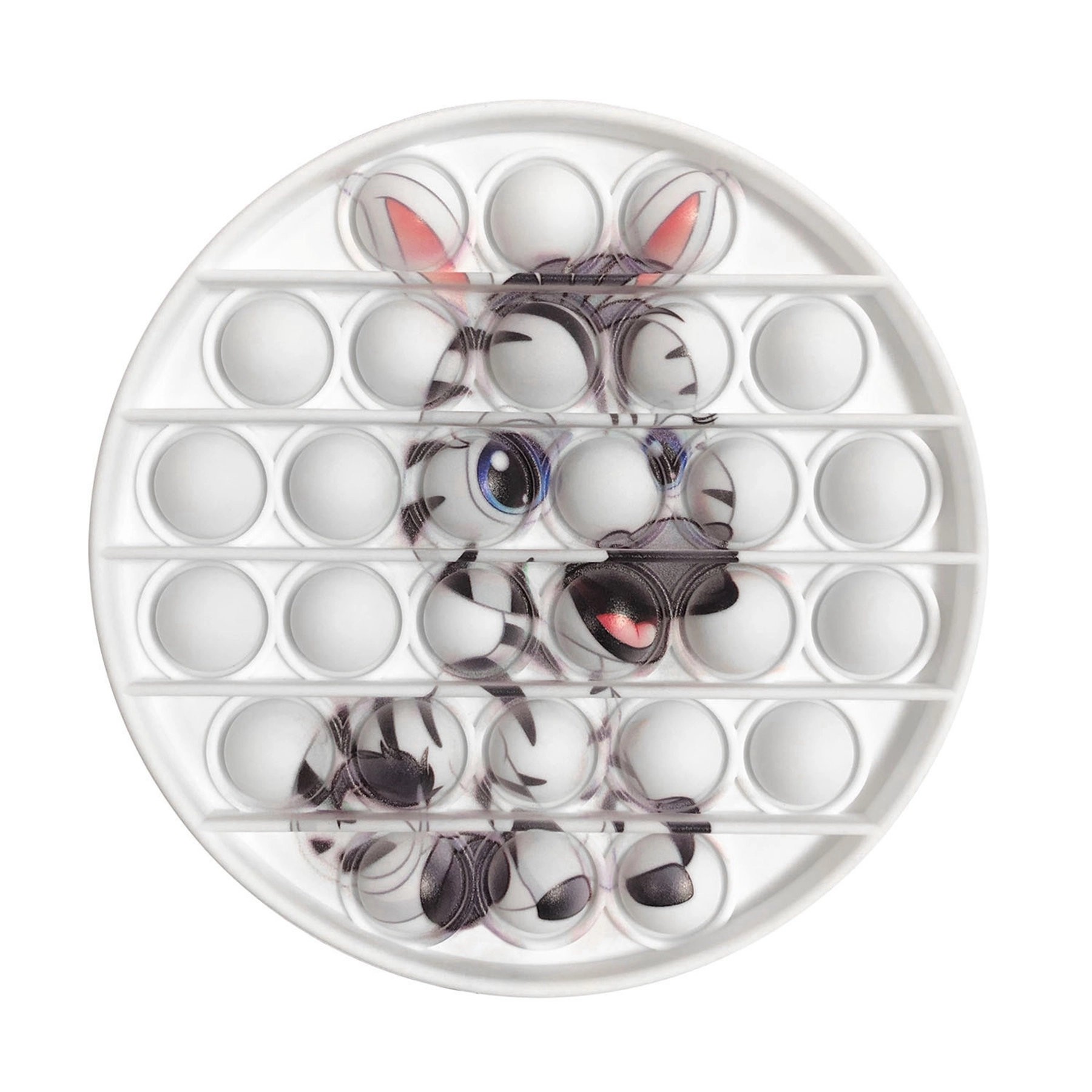 Round Full Color Print Push Pop Bubble Fidget Toy 3