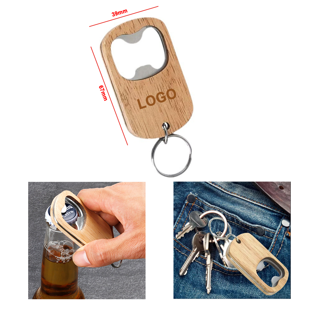 Wooden Bottle Opener Keychain 1
