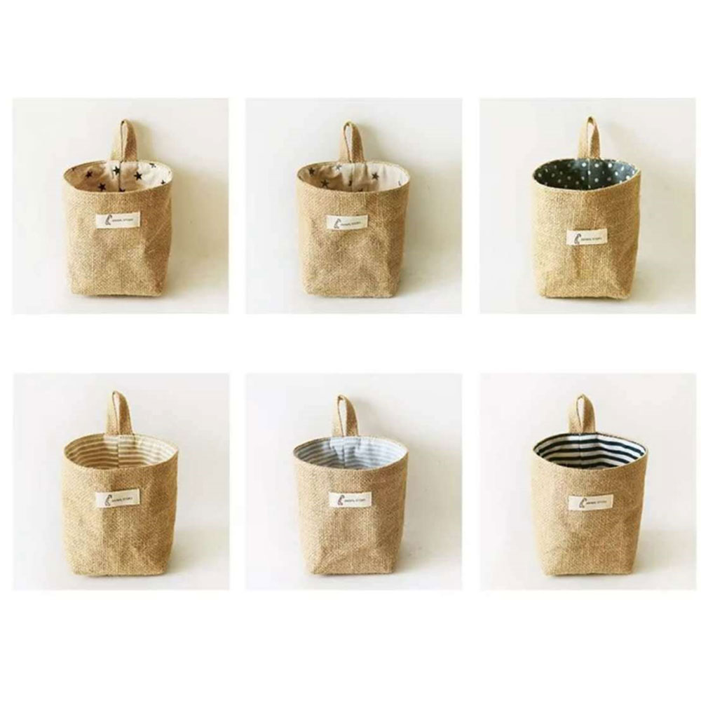 Cotton and linen storage hanging bag 3