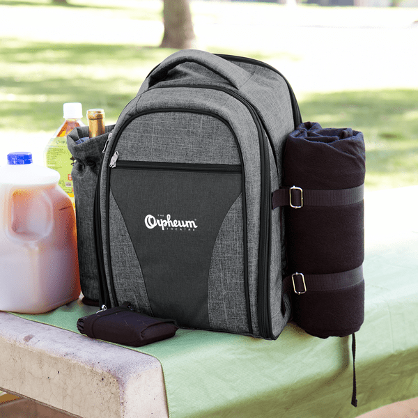 Wine & Picnic Cooler Backpack for Four + Fleece Blanket 4