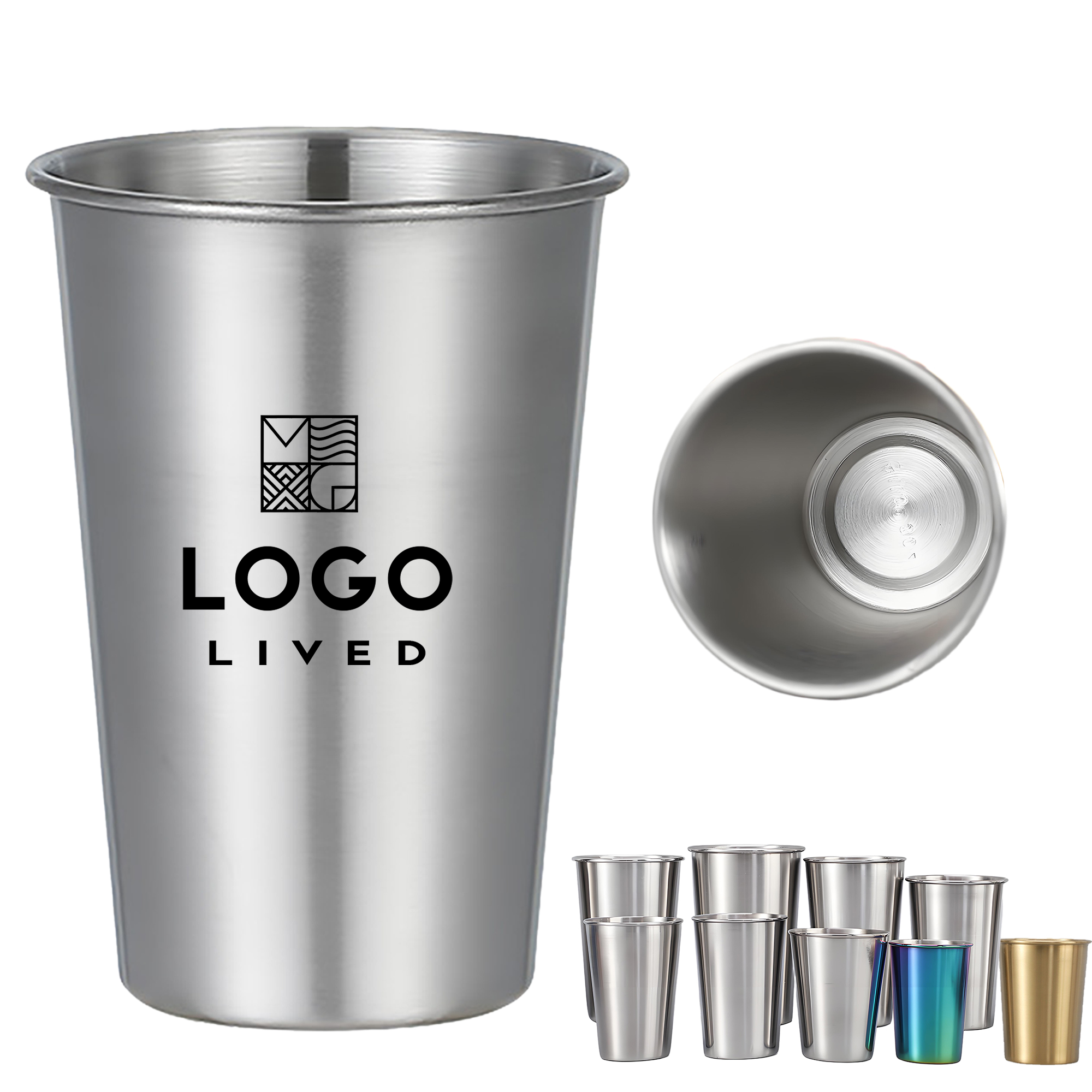 16 Oz Single Wall Portable Stainless Steel Beer Pint Cup 2