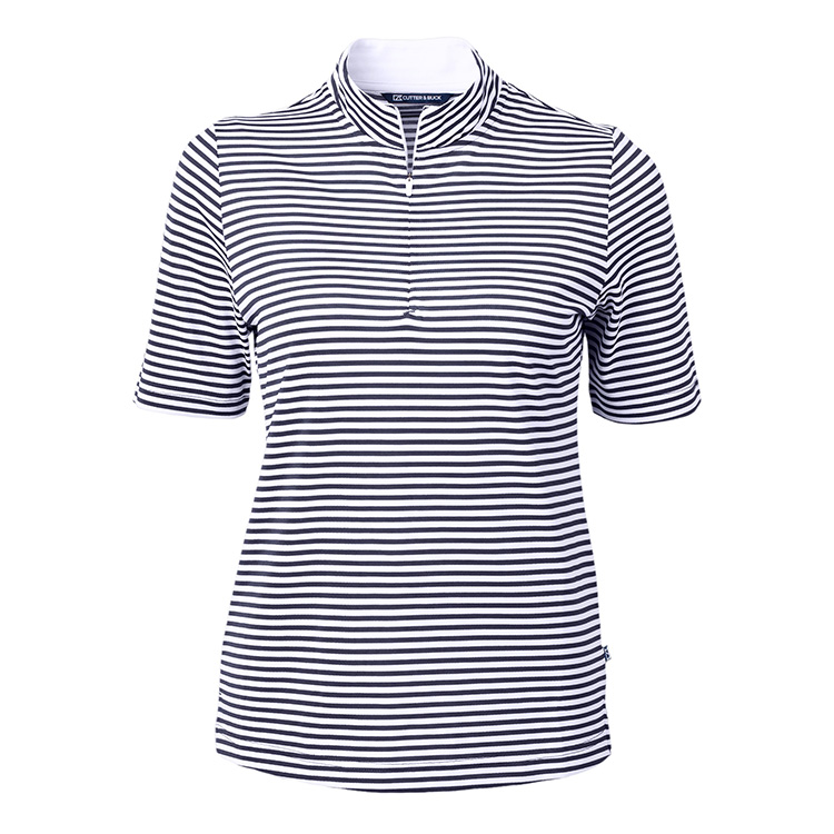 Cutter and Buck Ladies Virtue Eco Pique Stripe Recycled Polo 6