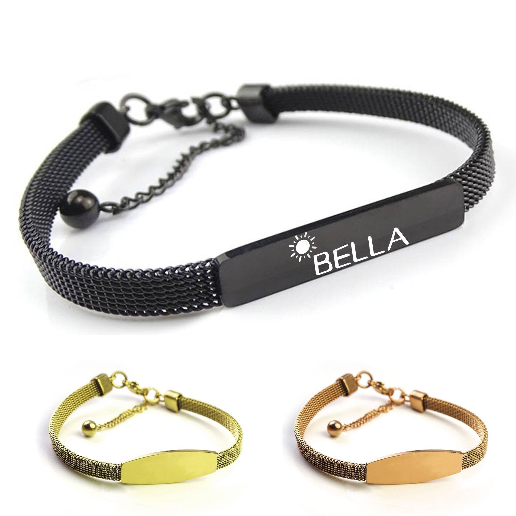 Engraved Stainless Steel Bracelet 1