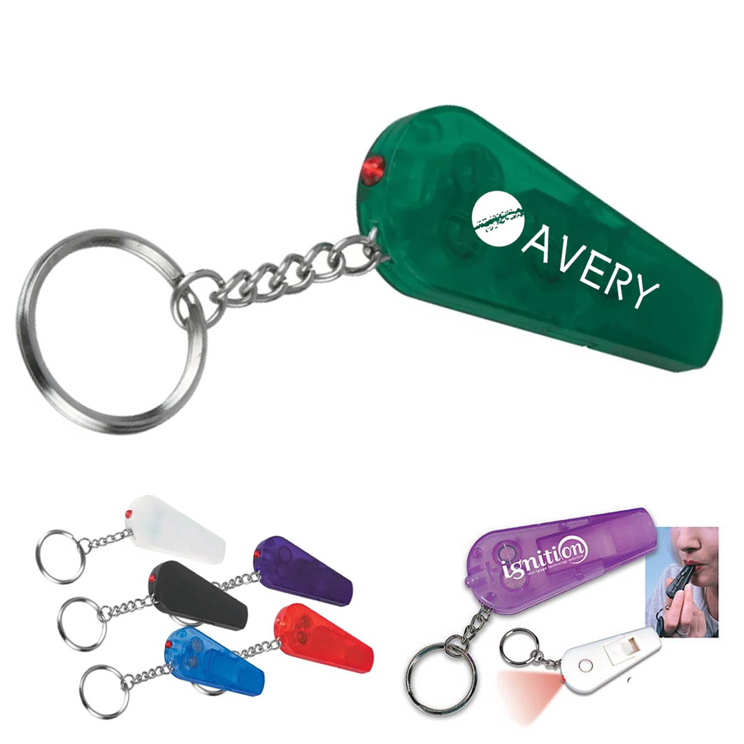 Magic Flashlight Whistle Keychain