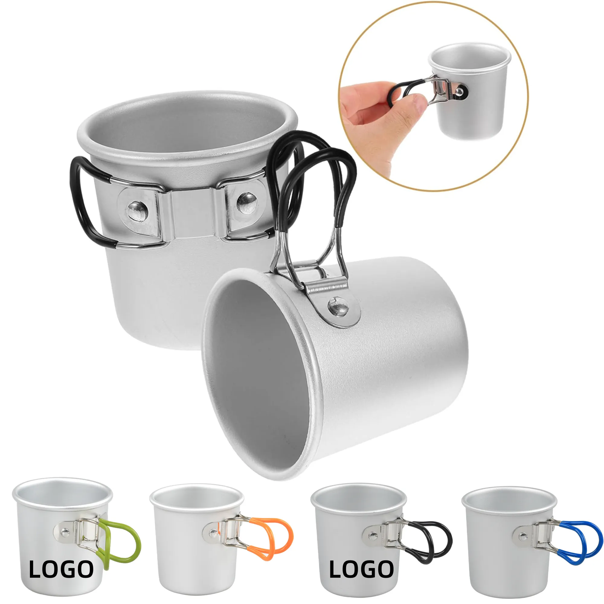 MOQ 5oz Lightweight Outdoor Collapsible Aluminum Alloy Cup 6