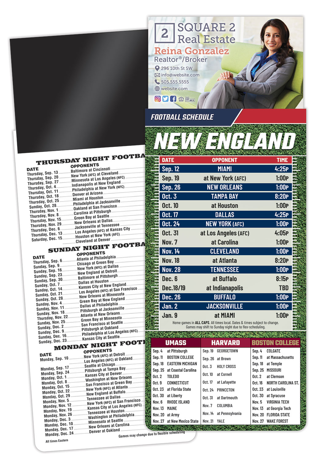 Magna-Card Business Card Magnet Football Schedules (3.5x9) 1