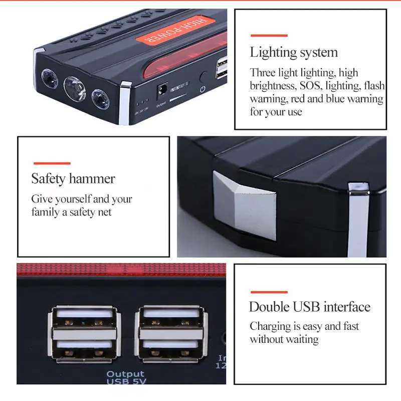 Hot Selling 12000mAh Portable Emergency Car Jump Starter 2