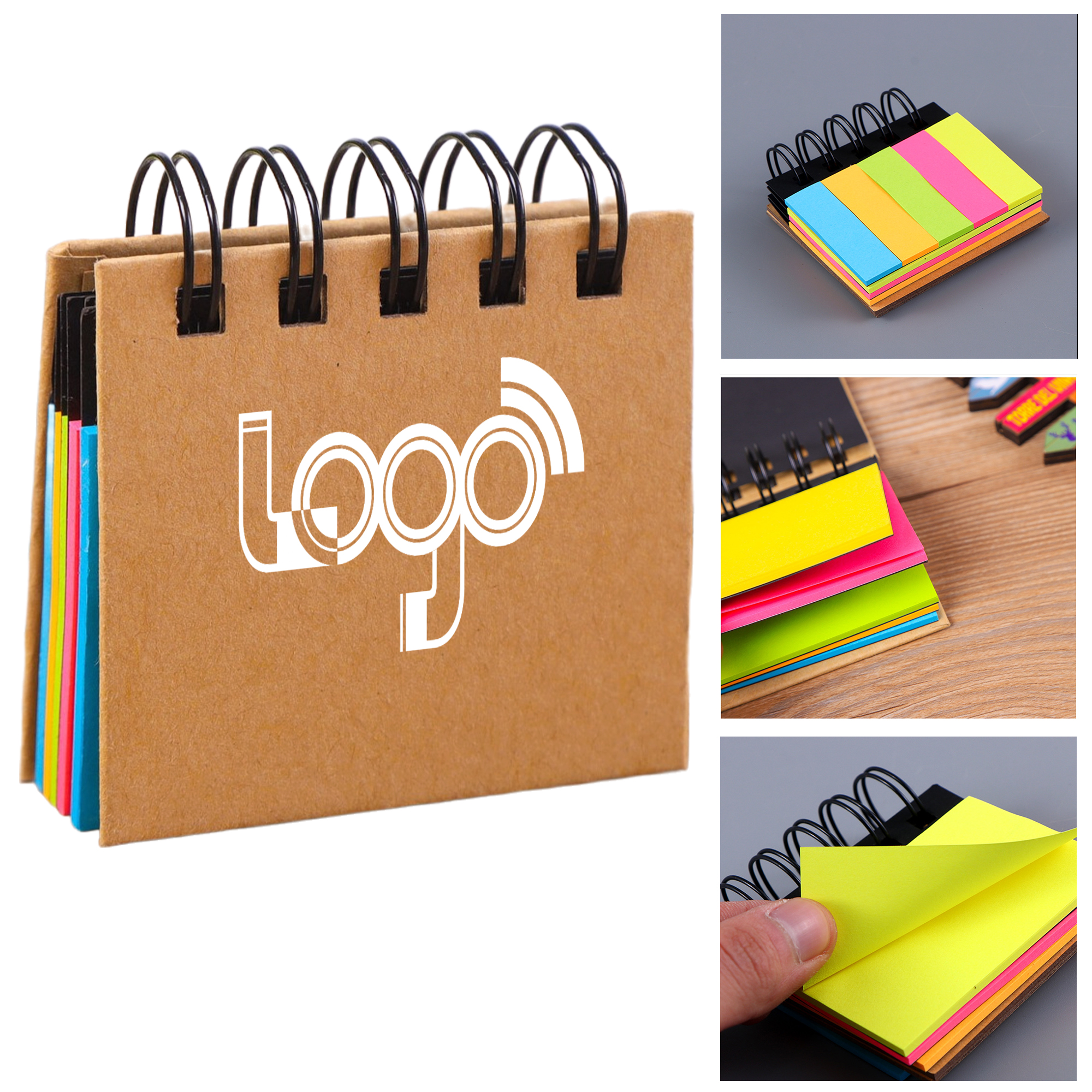 Customizable YO Design Mini Notebook with 5 Color Index Stickers 2
