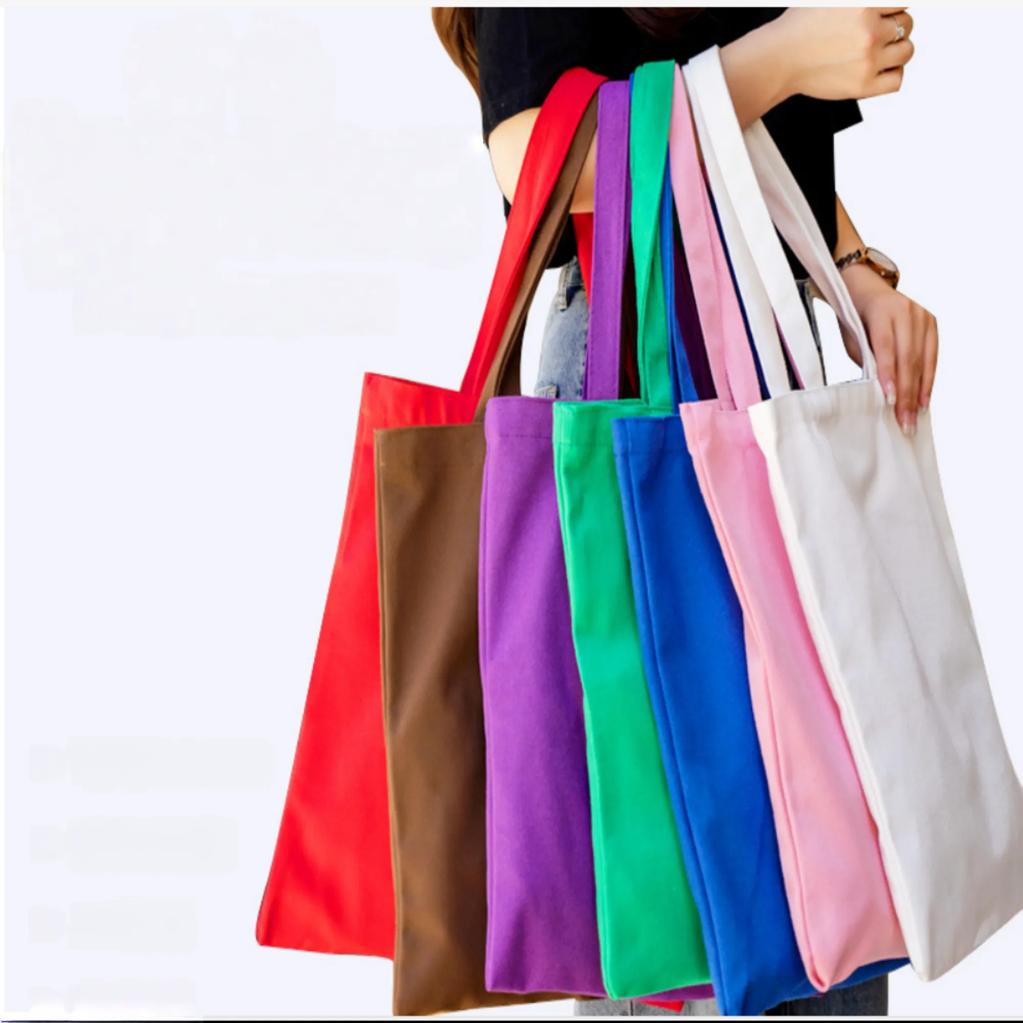 Eco-friendly canvas tote bag with bottom and no sides 6