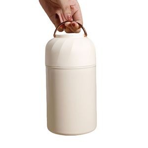 850ml Stainless Steel Food Cup With Double Wall Insulation Foldable Spoon 8