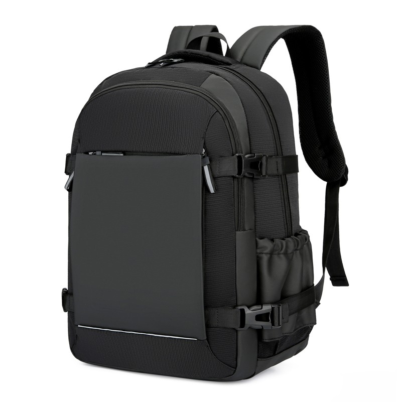 Black Flat Pocket Design Business Laptop Backpack, 15.6-Inch Laptop/Tablet,Water-Repellent 1