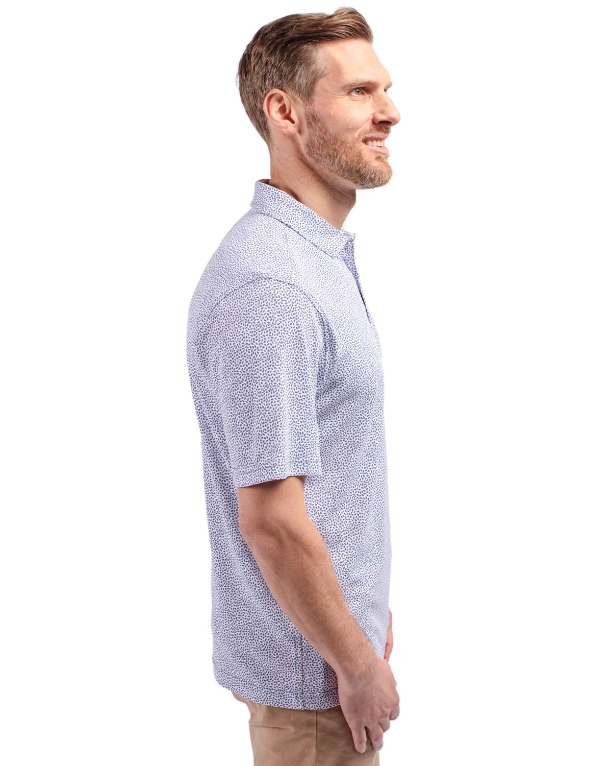 Cutter & Buck Virtue Recycled Botanical Print Featherlight Pique Mens  Polo 11
