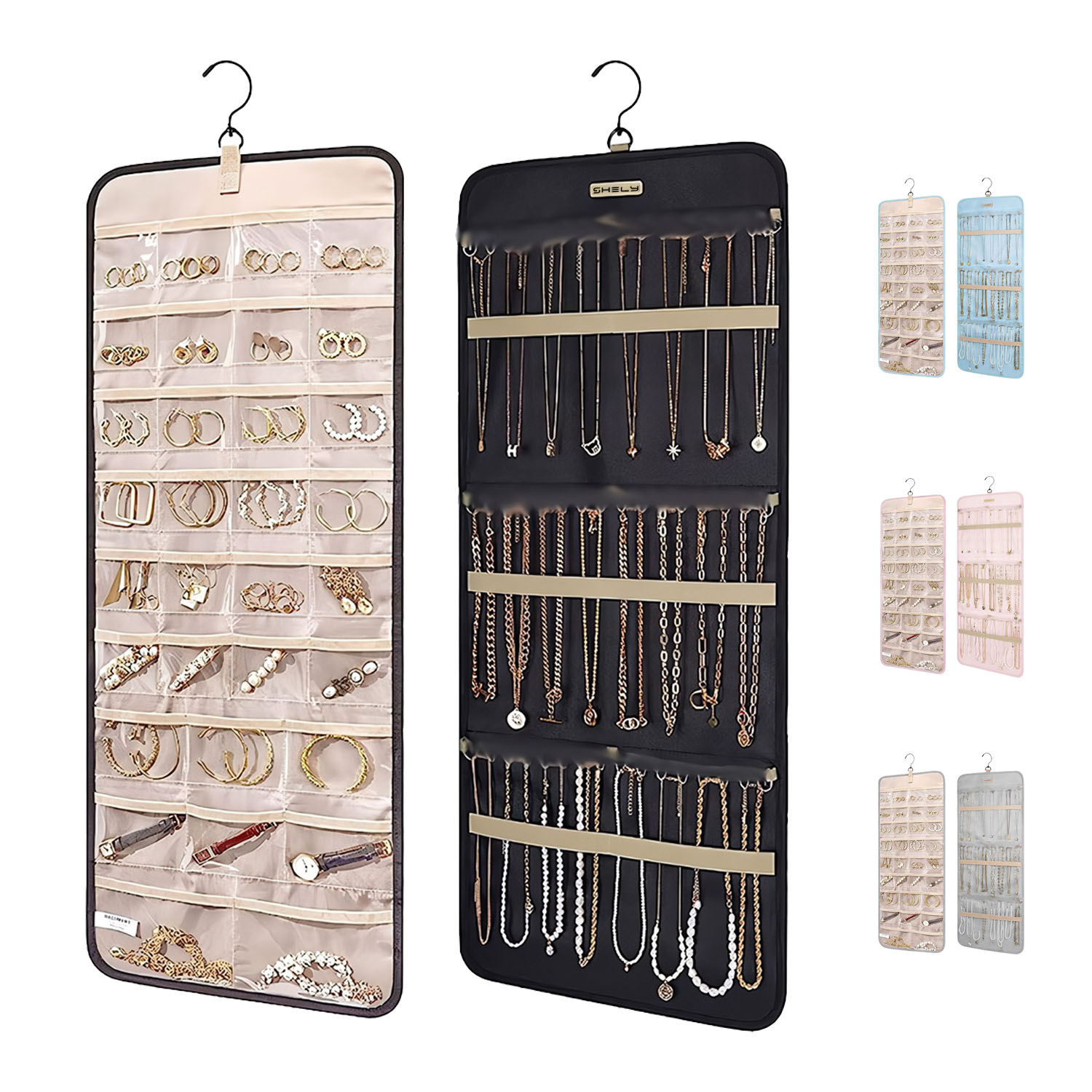 Jewelry Organizer Storage Roll w/ Hanger 3