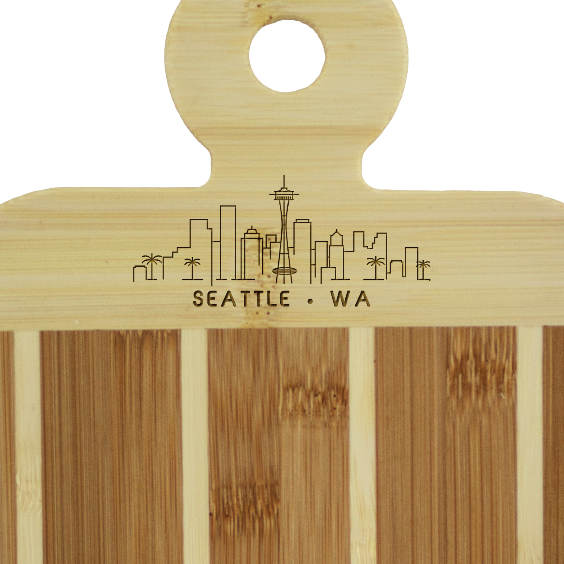 Striped Paddle City Skyline Board - Seattle 2