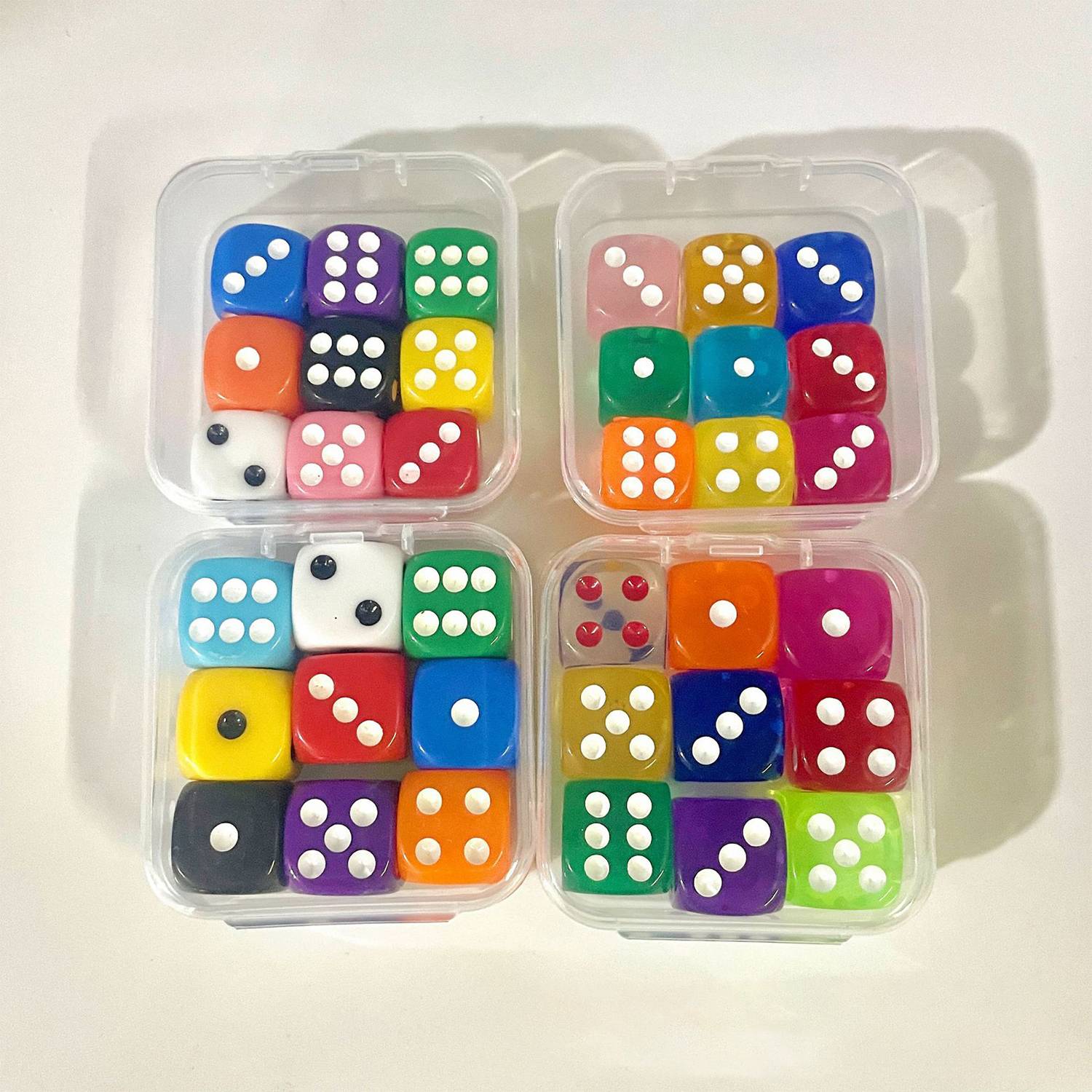 9-Pack Colorful Crystal Gaming Dice 6