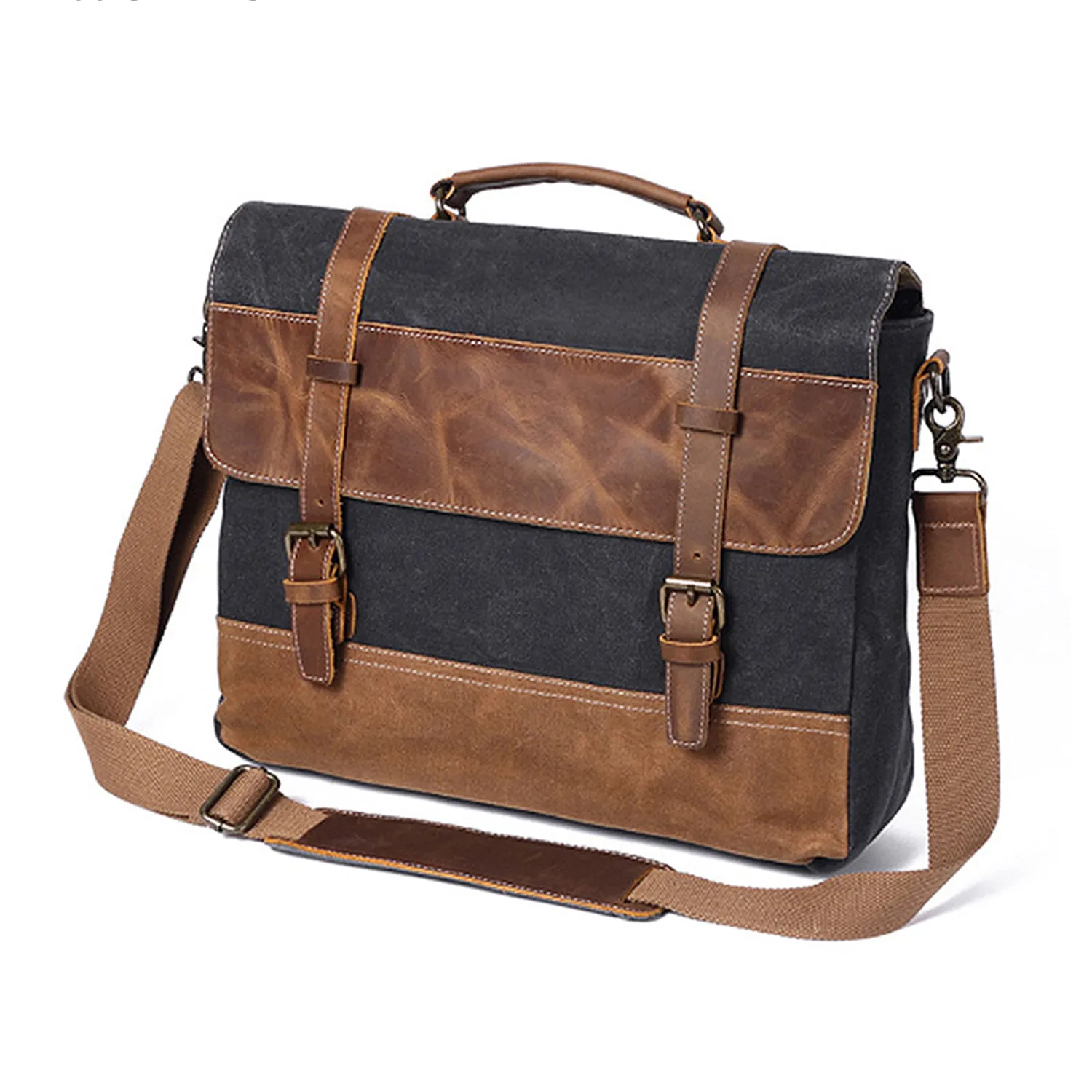 Canvas Leather Computer Laptop Bag 6