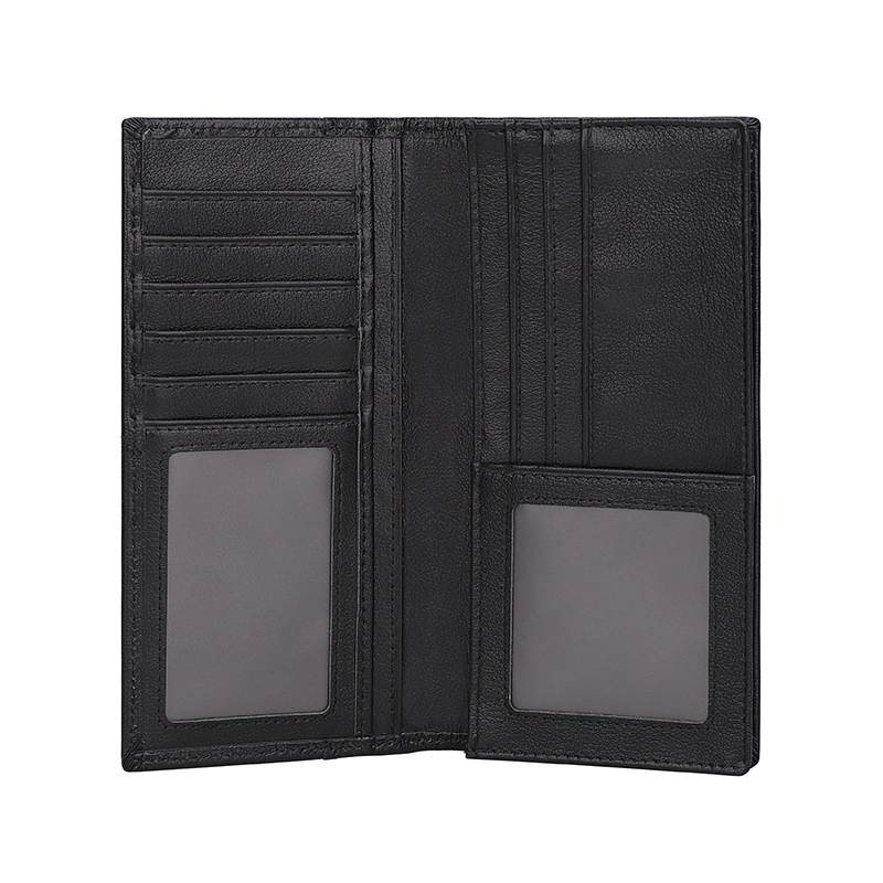 Custom RFID Anti-Theft Function Black Genuine Leather Wallet 2
