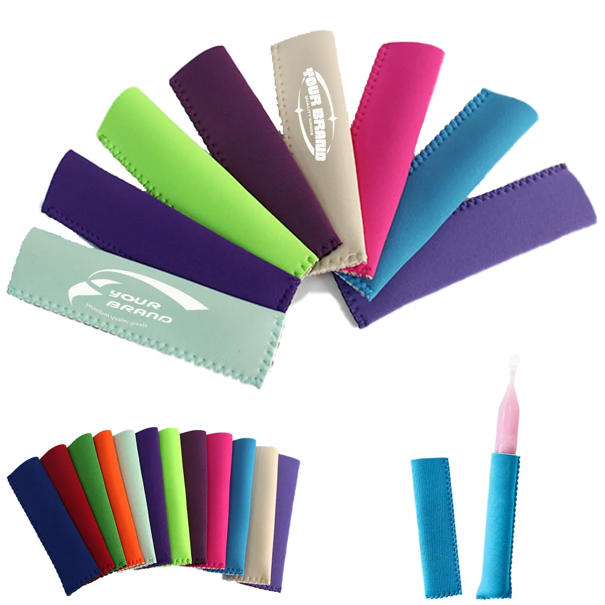 Ice Pop Neoprene Insulator Freezer Popsicle Holder Sleeves 4