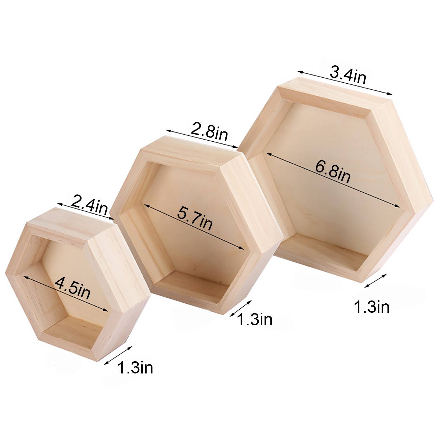 Wooden Hexagonal Jewelry Display Box 1