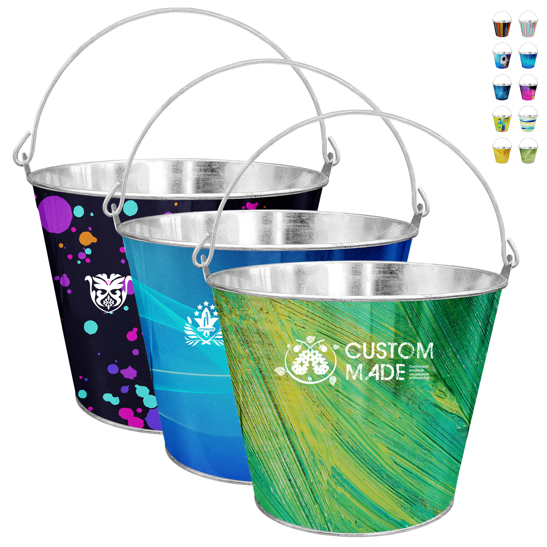 Full Color 170OZ Metal Beer Ice Bucket 14