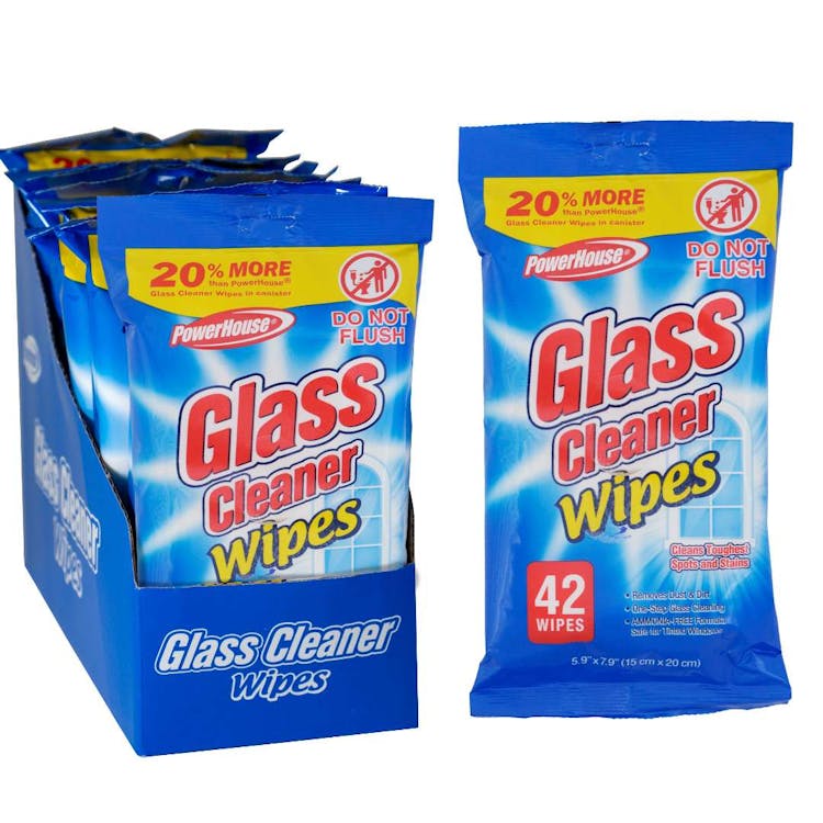 Glass Cleaner Wipes 42ct, promotional household item with logo imprint 2
