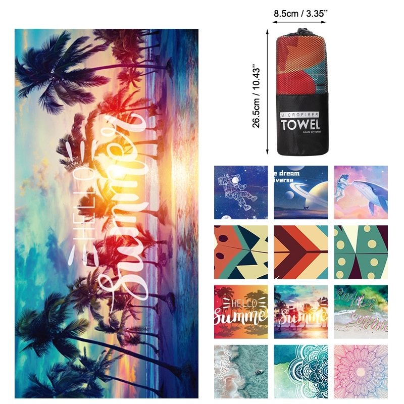 Sublimated Quick Dry Sand Free Beach Towel - 31.5'' x 63'' 9