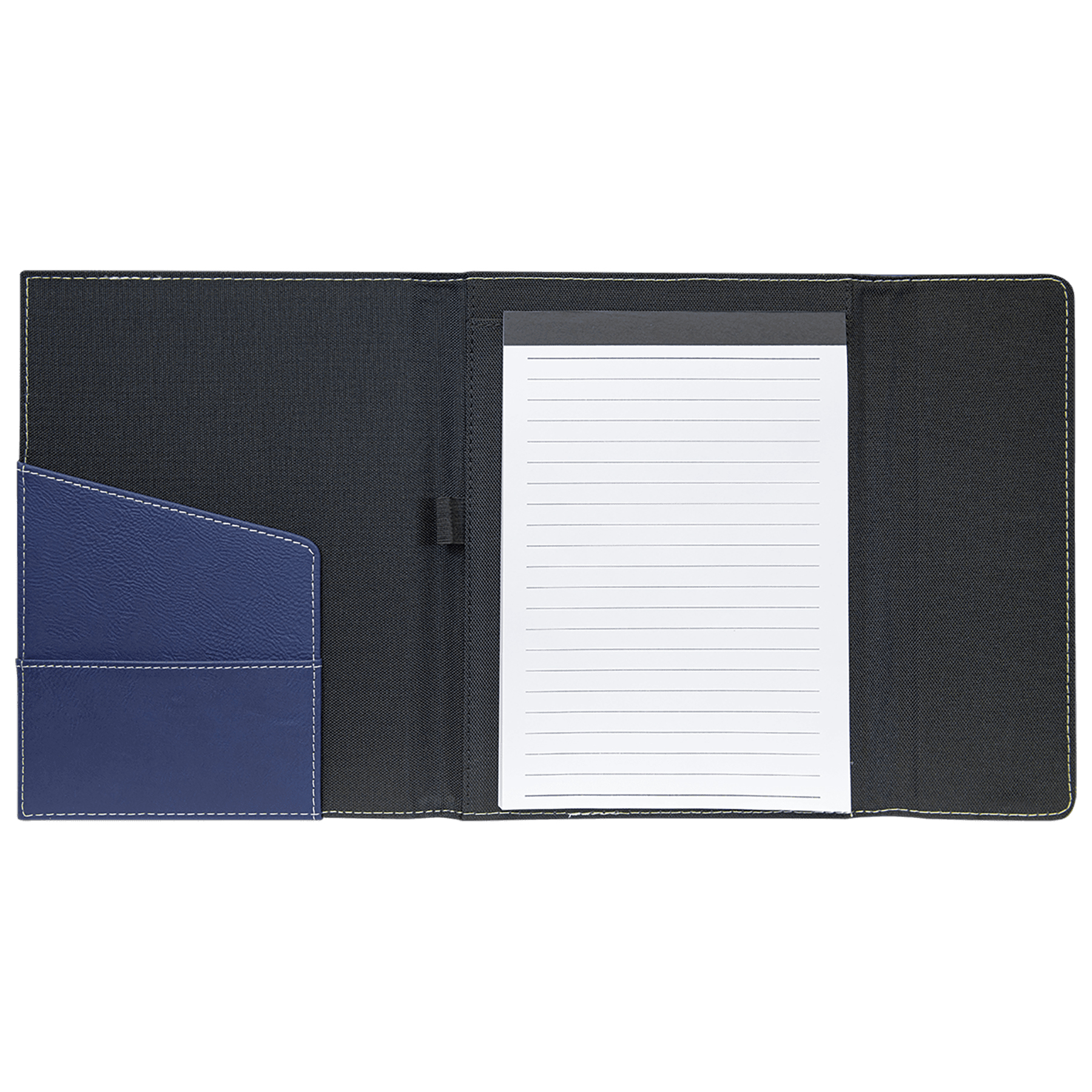 7" x 9" Blue & Silver Leatherette & Black Canvas Portfolio 4