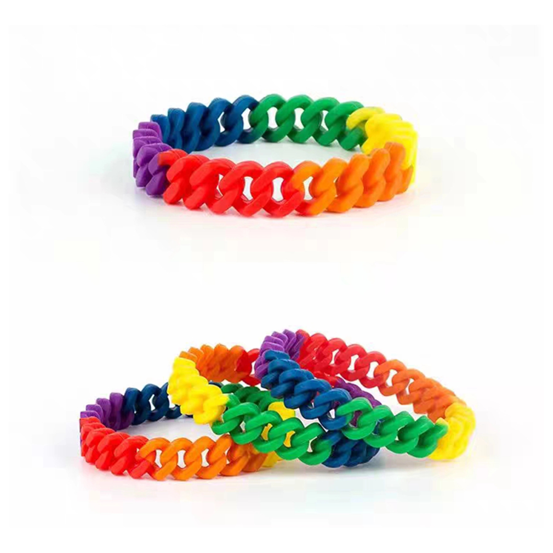 Rainbow Wristband Silicone Bracelet 6