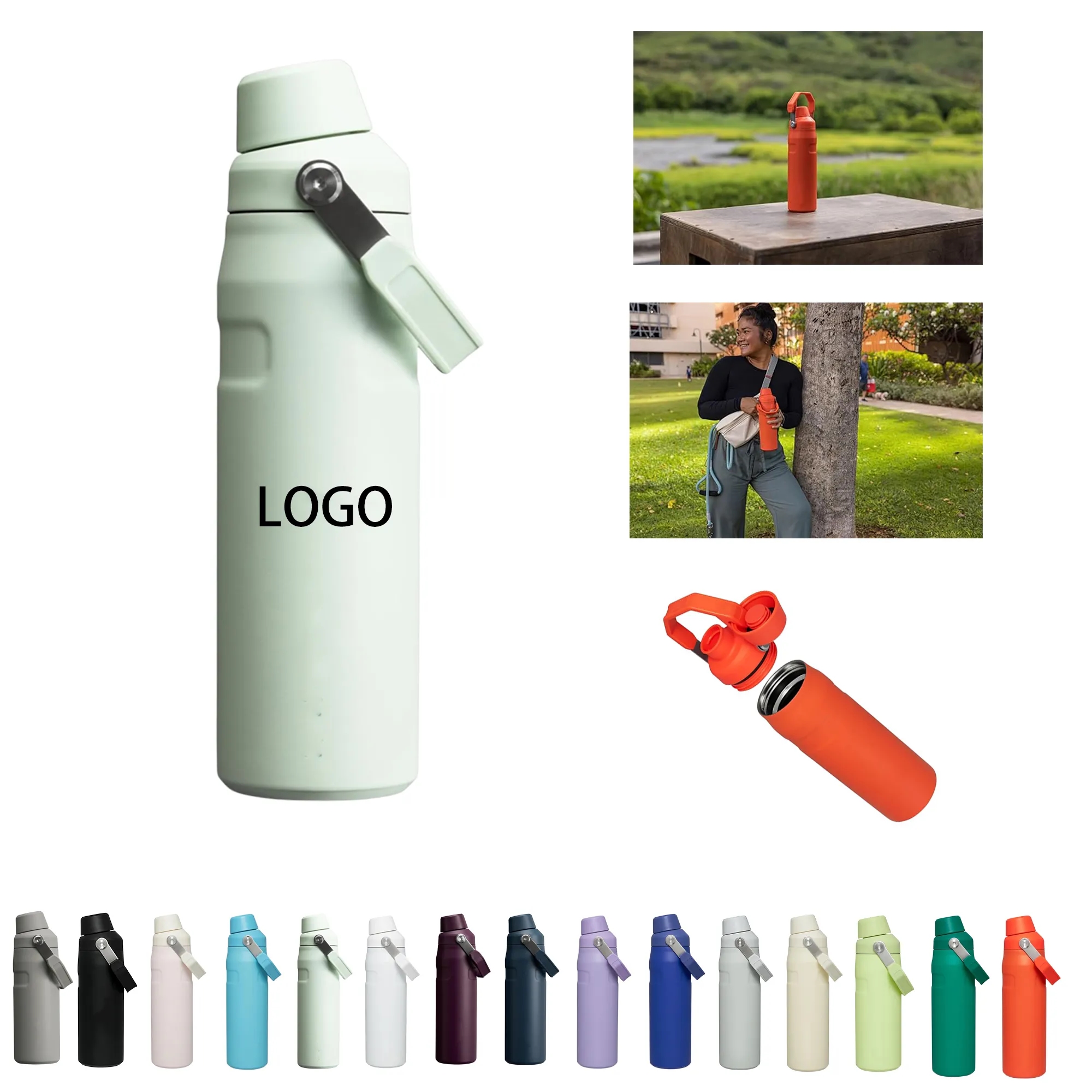 24OZ Angled Spout Cap Water Bottle, custom water bottle with logo imprint 8