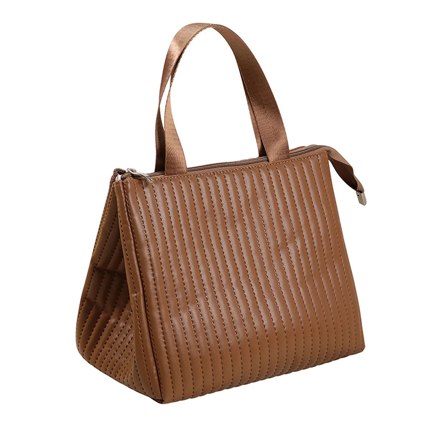 Leather Handheld Insulated Lunch Bag 7