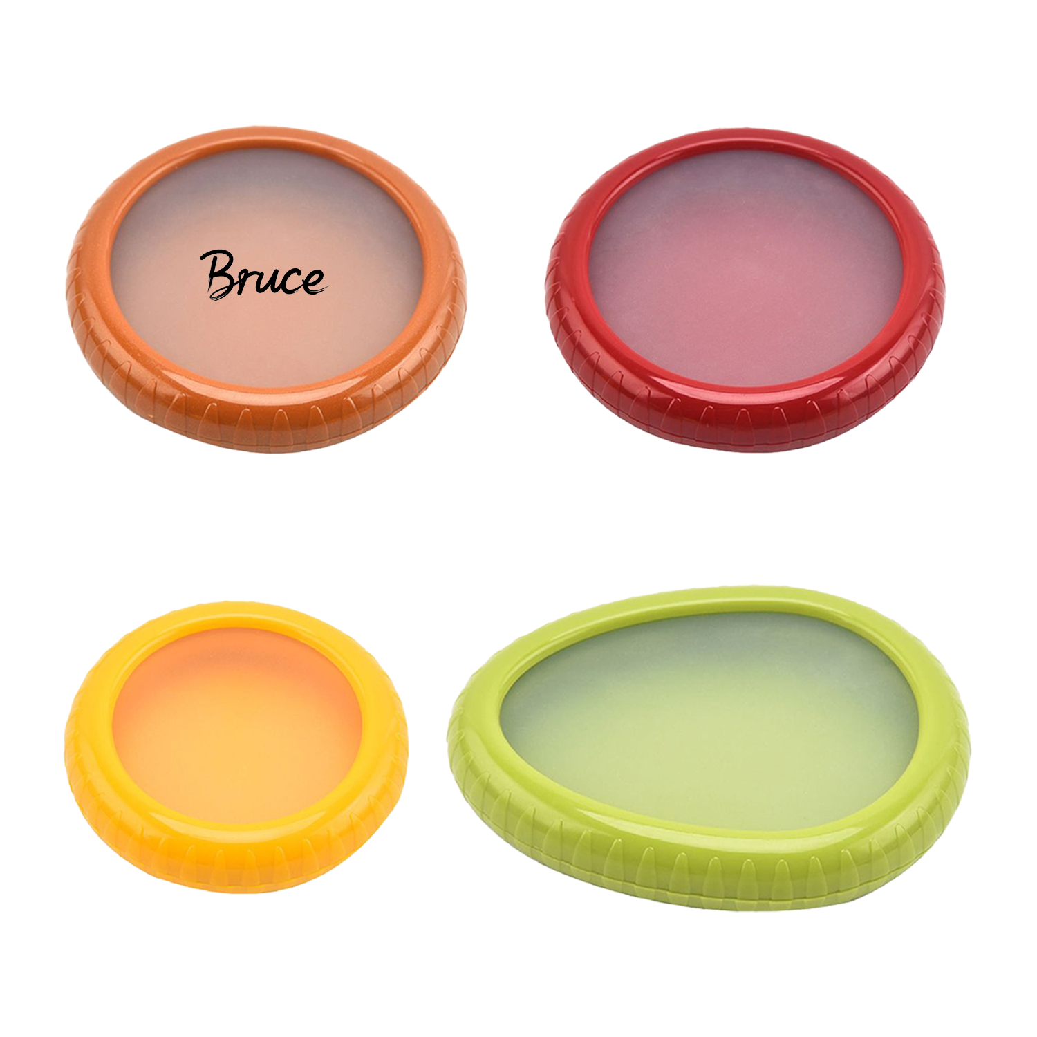 4 Pack Silicone Lid Sealed Food Fresh-Keeping Containers 2