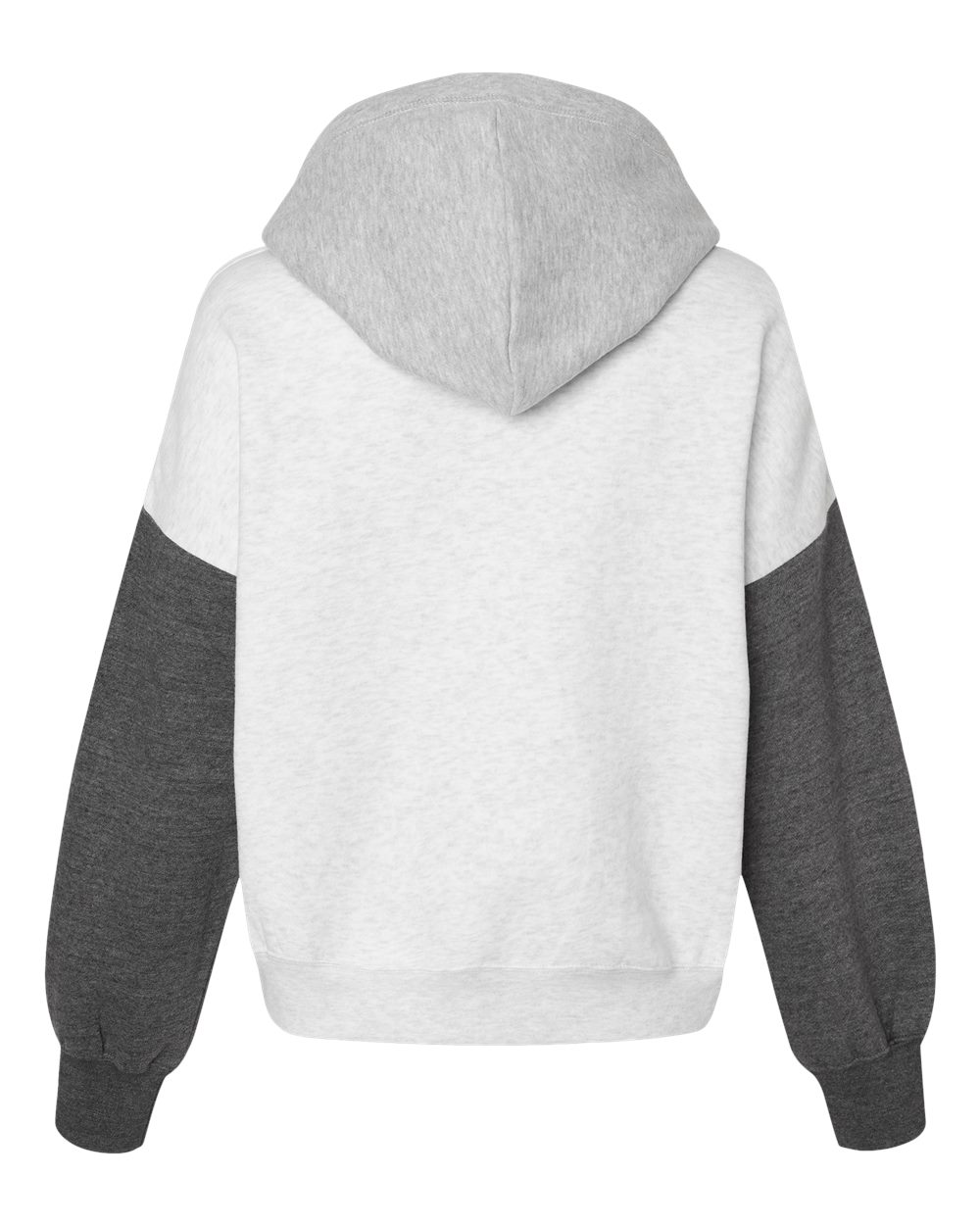 Women's Sueded Fleece Colorblocked Crop Hooded Sweatshirt - W23716 35