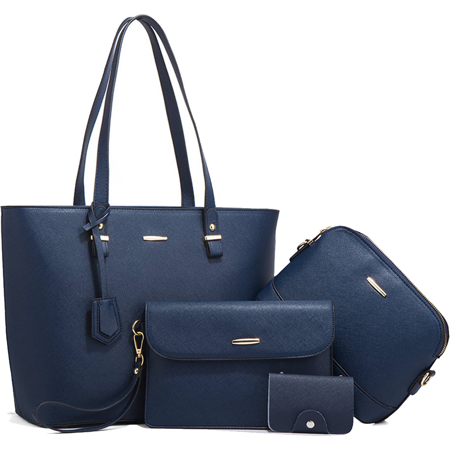 4PCS PU Leather Women Vintage Minimalist Handbag Set 3