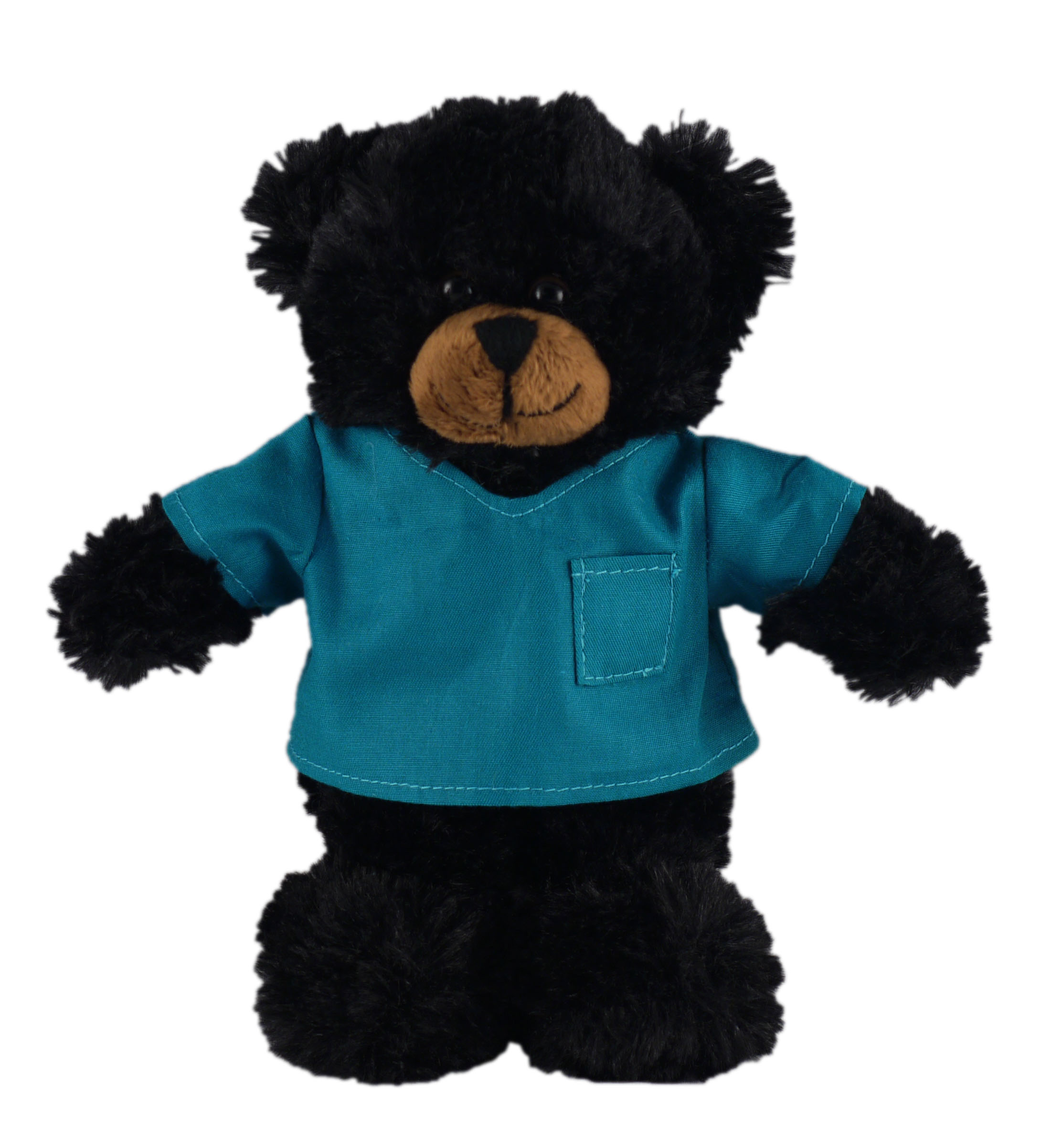 Soft Plush Stuffed Black Bear in scrub shirt
