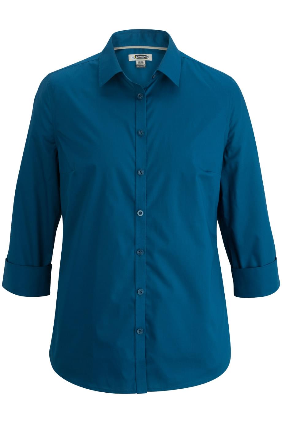 Ladies 3/4 Sleeve Stretch Broadcloth Shirt 3